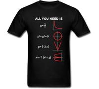 Geometric Algebra Equation All You Need is Love Math Science Problem T-T-Shirts à Manches Courtes Mens Black Tees Unisex T-Shirts à Manches Courtes(X-Large)