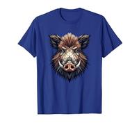 Geometric Art Cochon Sauvage Chasse Sanglier Chasseur T-Shirt, Homme, Bleu Royal, XXL
