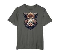Geometric Art Cochon Sauvage Chasse Sanglier Chasseur T-Shirt, Homme Grandes Tailles, Asphalte, 5X Tall
