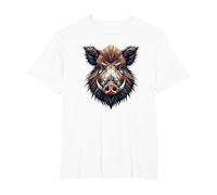 Geometric Art Cochon Sauvage Chasse Sanglier Chasseur T-Shirt, Homme Grandes Tailles, Blanc, 3X Tall