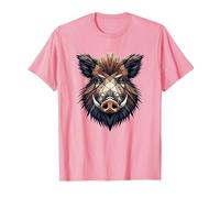 Geometric Art Cochon Sauvage Chasse Sanglier Chasseur T-Shirt, Homme, Rose, 3XL