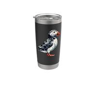 Geometric Art Perroquet De Mer Oiseau Macareux Gobelet isotherme en acier inoxydable double paroi