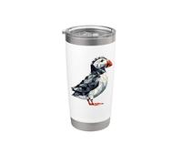 Geometric Art Perroquet De Mer Oiseau Macareux Gobelet isotherme en acier inoxydable double paroi