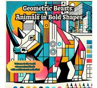 Geometric Beasts: Animals in Bold Shapes: Coloring book for kids aged 6+ and older fans of art and design