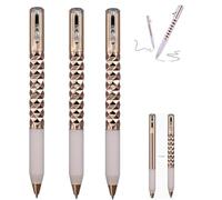Geometric Decompression Pen - Fidget Pen for Adults, Anxiety Relief Crinkle Design, 0.5mm Smooth Writing (Gold)