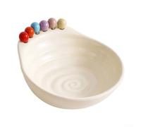 Geometric Fruit Bowl with Forks White Modern PP(White)
