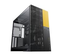 Geometric Future M5 Vent Mesh Front Panel Tempered Glass Mid Tower, E-ATX/ATX, High Airflow, 1.2mm Steel, Type C, Support 420/360, Double Chambre, Noir/Jaune, GEO-M5V-BY