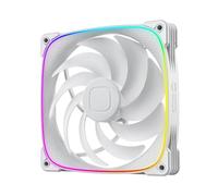 Geometric Future Squama 2503 RGB PWM Ventilateur PWM - 140 mm - Performance et équilibre silencieux - Double boucle d'éclairage - 5 V 3 broches RVB adressable - PWM 4 broches - Blanc (GEO-S2503W-14S)