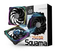 Geometric Future Squama 2503R GEO-S2503RB-14T Lot de 3 ventilateurs PWM RGB à pales inversées - Performance et équilibre silencieux - Double boucle d'éclairage - RGB adressable 5 V 3 broches - PWM 4