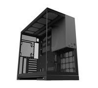 Geometric Future Tour intermédiaire M5 en Verre trempé, boîtier de Jeu E-ATX/ATX, Acier de 1,2 mm, Type C, Panneaux sans Outils, Support radiateur 420/360, Double Chambre, Noir/Gris, GEO-M5-BG