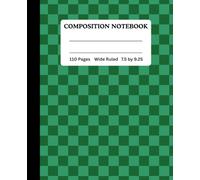 Geometric Green Composition Notebook | Wide Ruled, 110 Pages, 7.5 x 9.25 | Stylish School Journal: Durable Matte Cover • Perfect for Students, ... Series (Blue, Red & Black, Pink, Orange)
