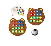 Geometric Shape Matching Puzzles, Parent-Child Interactive Board Game Toys, Games with 1 Or 2 Boards, Shape Matching Game Color Sensory Toys (Two Player)