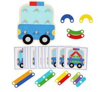 Geometric Shape Stacking Brain Teaser Game Wooden Peg Puzzle