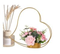 Geometric Wedding Centerpieces -Gold Vases for Flowers Centerpieces | Heart-Shaped Iron Weddings Baskets | Iron Heart-Shaped Flower Baskets for Weddings,Floral Arrangement Ornament F0r Wedding Table