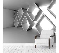 Géométrie Cubique Architecture Expansion De L'Espace Papier Peint 3d Moderne Soie Texturée Haut De Gamme IdéAl Pour Le Salon Et La Chambre à Coucher-350cm×256cm