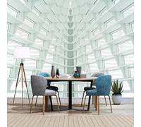 Géométrie Cubique Rectangle Blanc Espace Échelle Papier Peint 3D Installation Facile Intissé Tapisserie Bureau Salon Canapé Chambre Décoration Murale-400cm×280cm