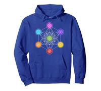 Géométrie des Sept Chakras Sweat à Capuche, Unisexe pour Adultes, Bleu Royal, XL
