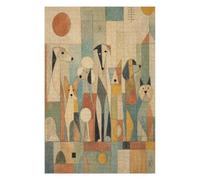 Géométrie du Groupe de Chiens Puzzle 1000 Pièces en Bois, Jeu de Patience | Neutre abstrait, Animaux modernistes, Cubisme, Art néo-géométrique, Fabrication en Bois, Défi Puzzle, Jeu de Logique