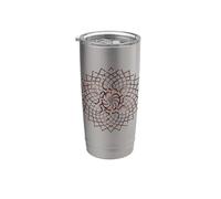 Géométrie du mandala de lave rouge Mantra de yoga de l'art sacré de Gaia Gobelet isotherme en acier inoxydable double paroi