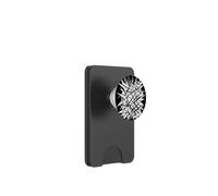 Géométrie électrique Noire entrecroisant des Lignes sur Blanc PopSockets PopWallet pour MagSafe