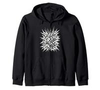 Géométrie électrique Noire entrecroisant des Lignes sur Blanc Sweat à Capuche