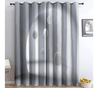Géométrie Futuriste Rideaux Occultant Tunnel Circulaire Sphères Flottantes Rideau Isolant, Blanc Thermique Chambre Salon Rideaux À Oeillets 3D Acoustiques Intérieurs Rideau L 85 X H 200 cm 2 Panneaux