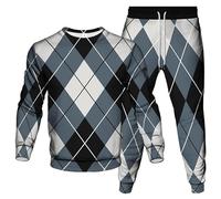 Géométrie Imprimé en 3D Femme Survêtement Homme 2 pièces Ensemble Sweat-Shirt et Jogging Hip Hop Activewear Streetwear