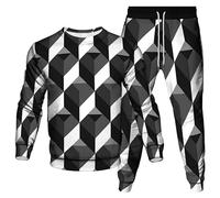 Géométrie Imprimé en 3D Femme Survêtement Homme 2 pièces Ensemble Sweat-Shirt et Jogging Hip Hop Activewear Streetwear