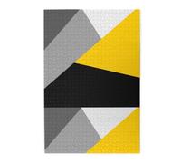 Géométrie Moderne et épurée Grise, Jaune et Noire, Puzzles de 1000 pièces en Bois, Jeu Familial, décoration Murale pour Adultes et Adolescents