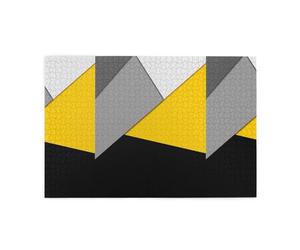 Géométrie Moderne Grise, Jaune et Noire, Puzzle de 1000 pièces en Bois, Jeu Familial, décoration Murale pour Adultes et Adolescents