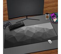 Géométrie Noire Tapis de Souris Grand, 700x300mm XXL Gaming Mouse Pad, Tapis de Souris Caoutchouc Naturel Antidérapant, Mouse Mat d'Ordinateur Durable pour Souris Claviers Gamer Bureau