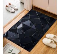 Géométrie Patchwork Triangulaire Tapis Salon Moderne 60x90cm Tapis Antidérapant à Poil Ras, Géométrie Abstrait Noire Rug Ne Perde Pas de Peluches, Facile à Entretenir Moquette Chambre