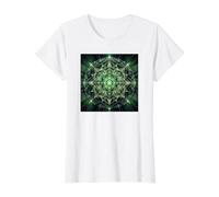 Géométrie sacrée du Chakra du cœur T-Shirt Graphique avec Valeur, Femme, Blanc, M