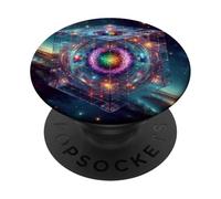 Géométrie sacrée du Cube de métatron PopSockets PopGrip Adhésif