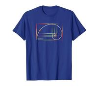 Géométrie sacrée Fibonacci Golden Ratio Rainbow Spiral Math T-Shirt, Homme, Bleu Royal, L