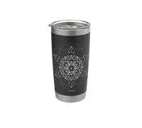 Géométrie sacrée Metatrons Cube Dot Work Gobelet isotherme en acier inoxydable double paroi