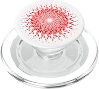Géométrie sacrée Rouge et Blanche - Motif Spirale - Soleil Noir PopSockets PopGrip pour MagSafe