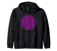 Géométrie sacrée spirituelle Fleur de Vie Magenta Sweat à Capuche