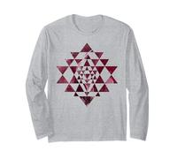 Géométrie sacrée Sri Yantra avec Formes fumées Bordeaux Mania Manche Longue