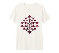 Géométrie sacrée Sri Yantra avec Formes fumées Bordeaux Mania T-Shirt Haut de Gamme