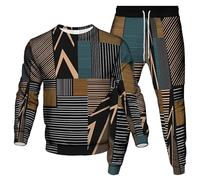 Géométrie Sweat-Shirt et Jogging imprimé en 3D Femmes/Hommes 2 pièces Ensemble Survêtement Cool Pullover Sportswear