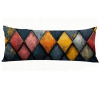 Géométrie Taie Oreiller 40x145 cm Graphique Housse Traversin 145 x 40 cm Set de 1 Coussin Grossesse, Douce et Confortable avec Fermeture éclair Oreiller de Corps pour Canapé Lit Coussin Long J0-164