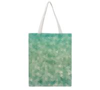 Géométrie Verte Tote Bag En Toile Femme Sac À Main Grand Sac À Bandoulière Pour Voyage Shopping 38×46cm