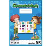 Geometrieheft Lineatur GR Größe DIN A4: Schreiblernheft mit Punkteraster (1 cm Abstand) | 54 Blatt (108 Seiten) | Ideal für Geometrie, Koordinaten & ... für Grundschule & weiterführende Schule