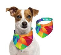 Géométrique Arc-en-Ciel,Bandanas pour Chien, écharpe en Coton, Bavoirs réglables pour Animaux de Compagnie,M
