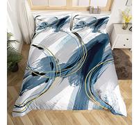 Géométrique Circle Parure de Lit 220x240cm Moderne Retro Passefil Housse de Couette Graffitiative Stripe Line Art Sets de Housse de Couette Gris Bleu Brown Abstract Swirl Parure Housse de Couette