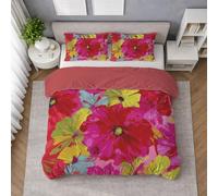 Géométrique Fleur Symétrie Coup-Pinceau Housse de Couette Vert Sauge, Parure de Lit Linge de Lit en Microfibre avec Taies, Douce, Respirante, 180 X 220 cm, Entretien Facile, Souple, Douce