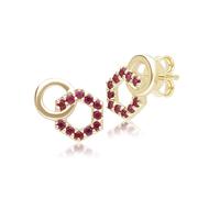 Géométrique Hexagone & Rond Attaché Avec Ru lou Earrings IN 9ct or Jaune