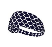 Géométrique marocain Bleu Marine Moderne,Bandeau de Sport Unisexe, Bandeau élastique Multi-usages pour Cheveux