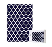 Géométrique marocain Bleu Marine Moderne,Puzzle Familial en Bois de 300 pièces pour Adultes et Adolescents
